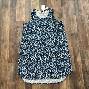 Sleeveless Dress (NWT)- Blue Leopard Print- XL